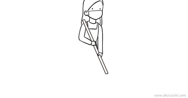 打扫卫生儿童画怎么画 打扫卫生简笔画顺序