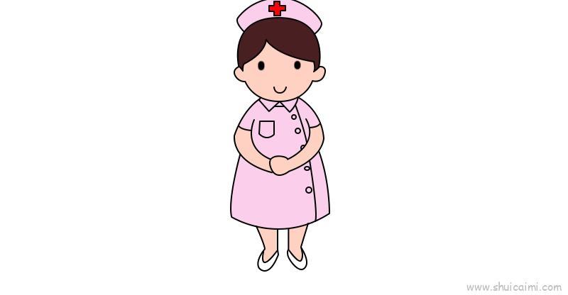 粉色护士儿童画怎么画 粉色护士简笔画画法