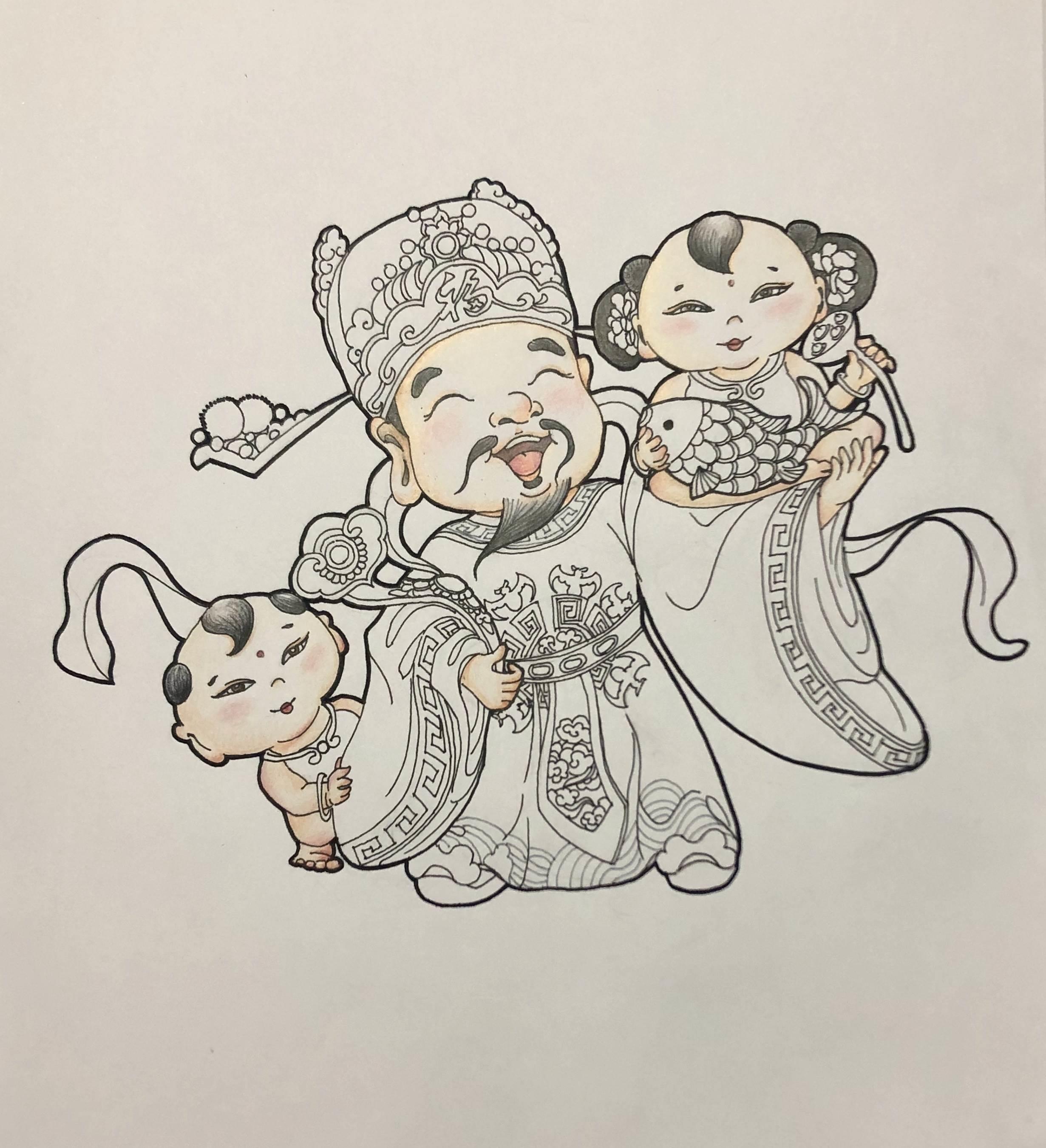 福星简笔画怎么画 福星简笔画图片大全