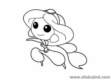 茉莉公主儿童简笔画