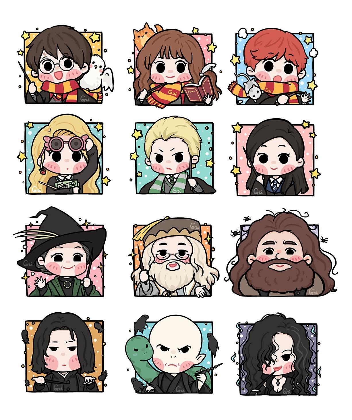 哈利波特简笔画 哈利波特简笔画三人组