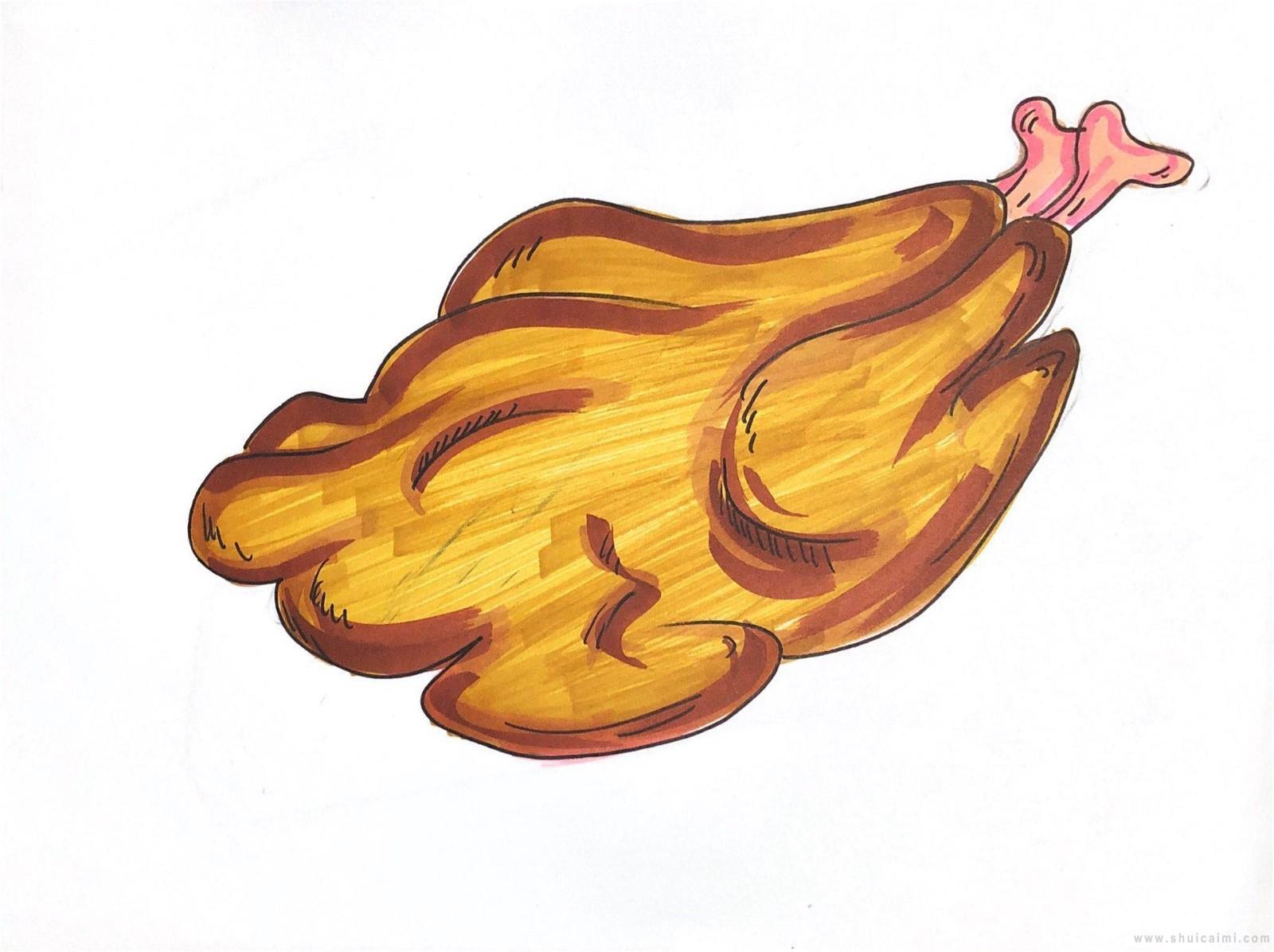 烤鸭简笔画怎么画 烤鸭简笔画顺序