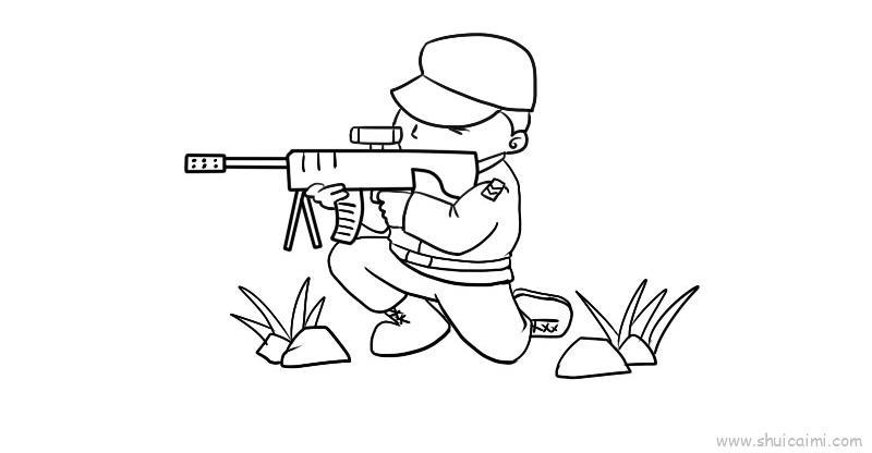 特警儿童画怎么画 特警简笔画图片