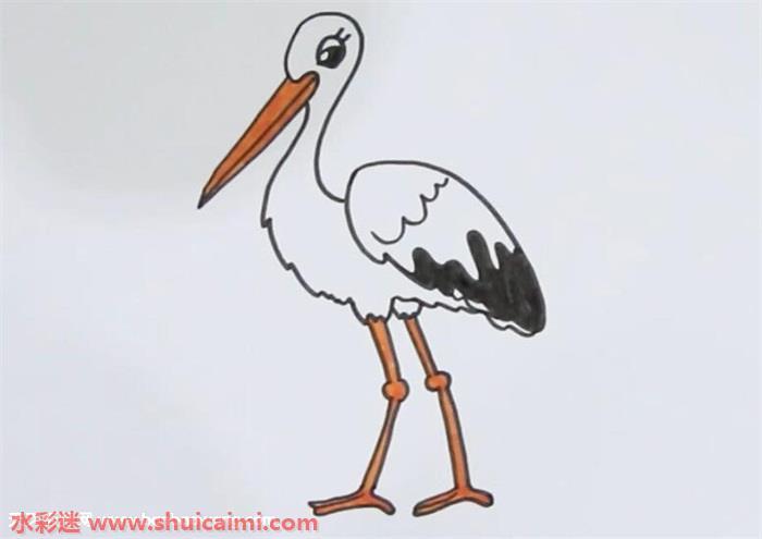 鹤怎么画 鹤简笔画简单好看带颜色