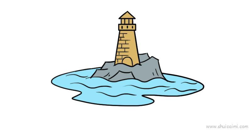 海边儿童画怎么画 海边简笔画图片