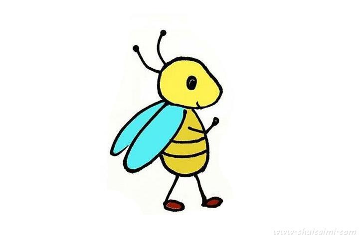 卡通小蜜蜂怎么画 卡通小蜜蜂简笔画步骤