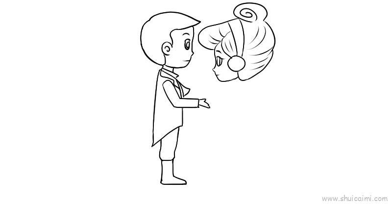 灰姑娘和王子儿童画怎么画 灰姑娘和王子简笔画步骤