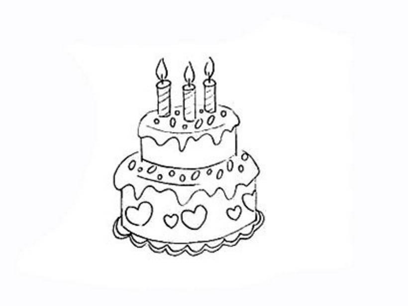 生日蛋糕图片简笔画 儿童画生日蛋糕图片简笔画