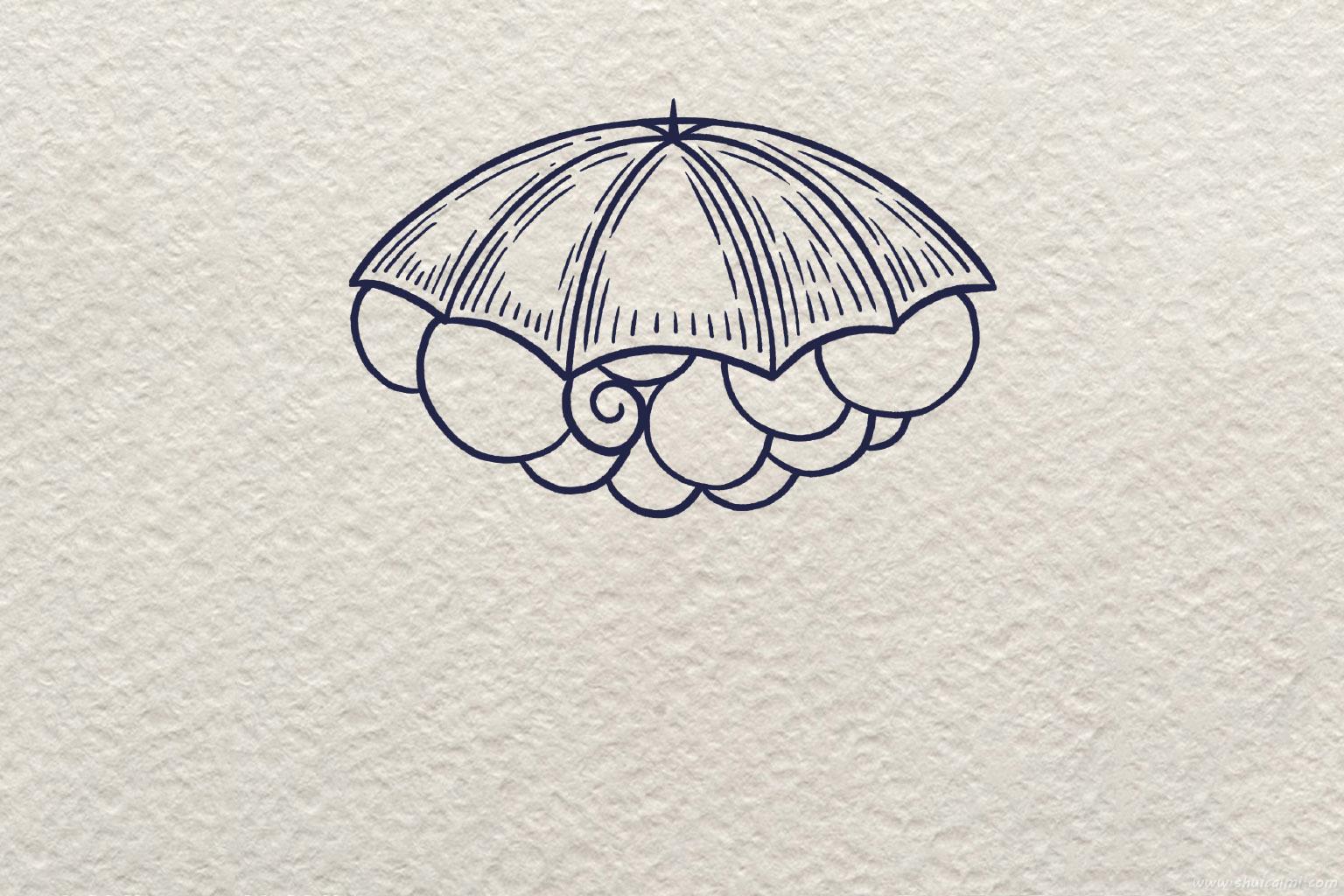 创意暴雨怎么画 创意暴雨简笔画图片大全带颜色