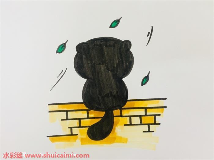 黑色猫咪怎么画 黑色猫咪简笔画简单彩色