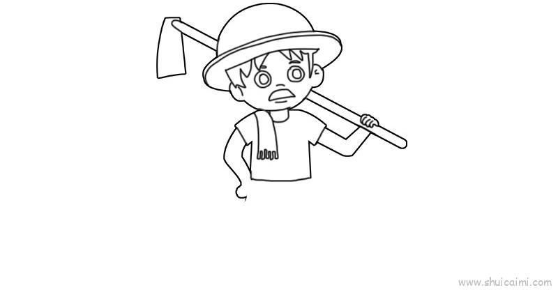 农民儿童画怎么画 农民简笔画顺序