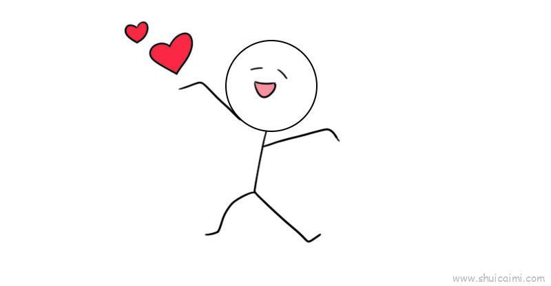 火柴人表白儿童画怎么画 火柴人表白简笔画画法