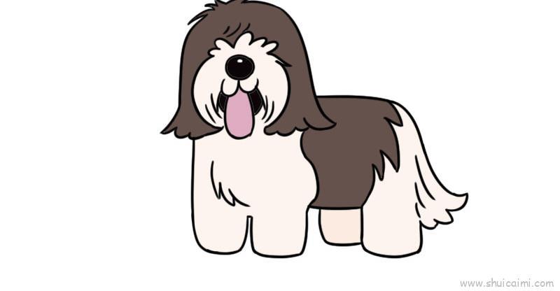 高加索犬儿童画怎么画 高加索犬简笔画顺序