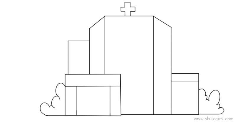 医院教程儿童画怎么画 医院教程简笔画好看