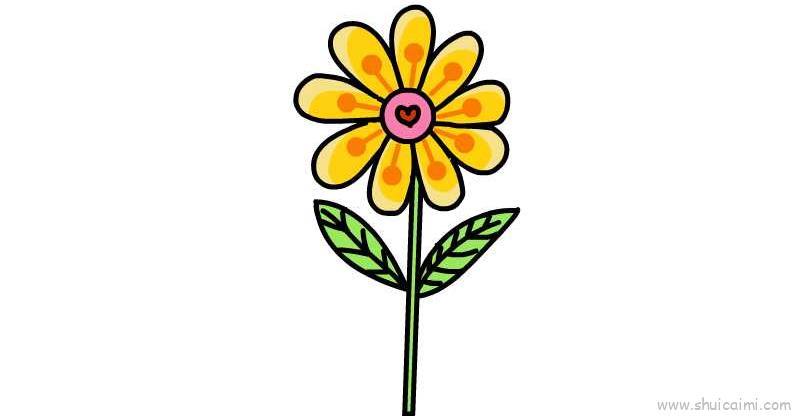 一朵花儿童画怎么画 一朵花简笔画步骤