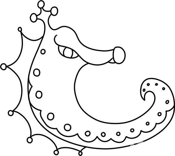 闪亮的海马简笔画怎么画 闪亮的海马简笔画图片