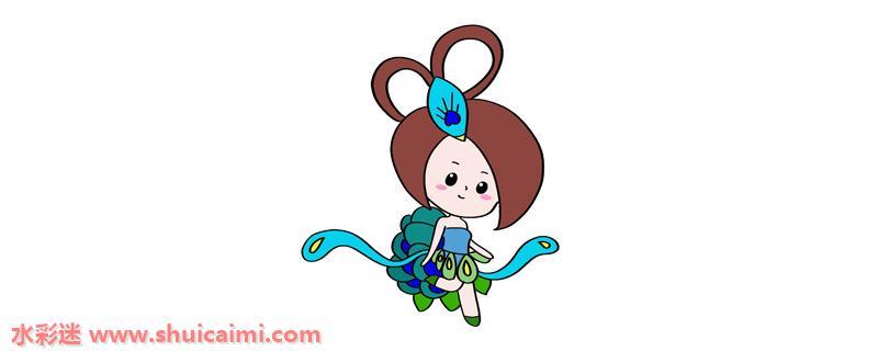 叶罗丽蓝孔雀怎么画 叶罗丽蓝孔雀简笔画图片