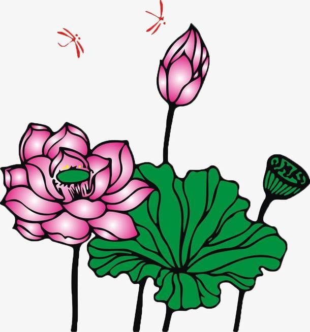 荷花荷叶简笔画 荷花荷叶简笔画彩色