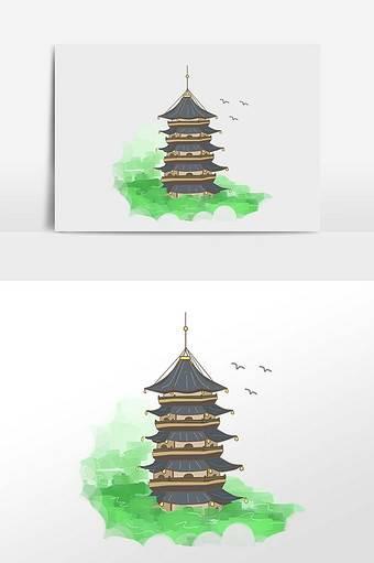 雷峰塔简笔画 雷峰塔简笔画儿童简笔画