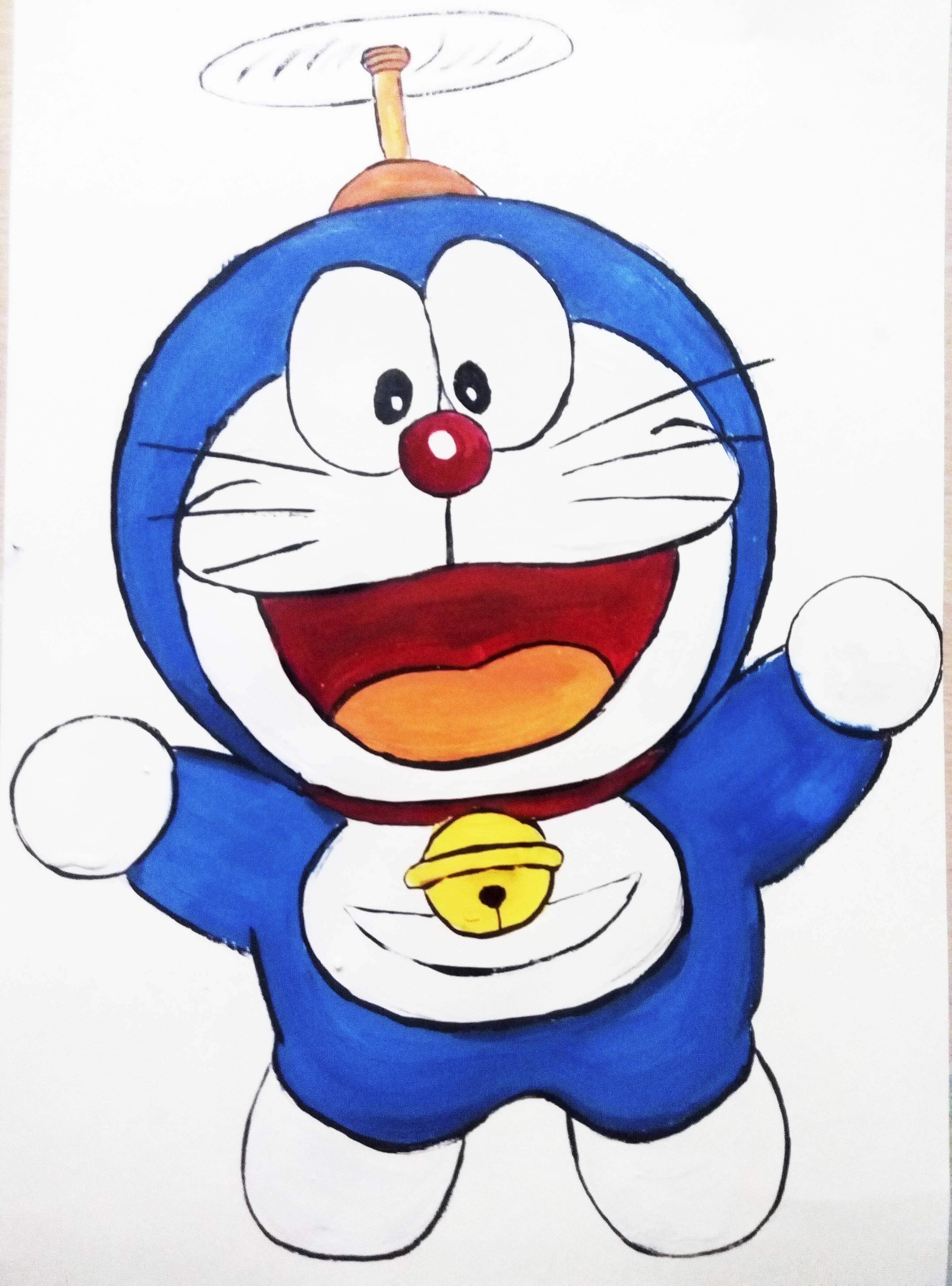 哆啦a梦简笔画带颜色 哆啦a梦简笔画图片