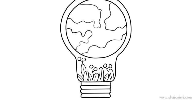 地球一小时儿童画怎么画 地球一小时简笔画简单