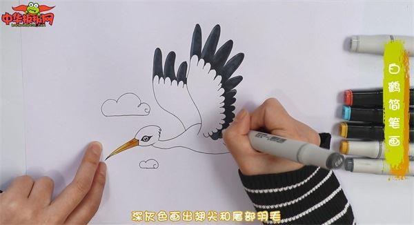 白鹤怎么画 白鹤简笔画彩色