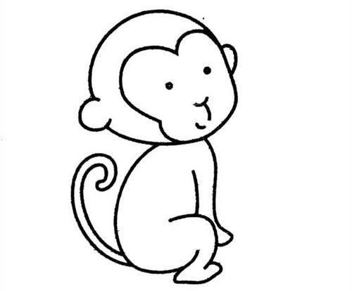 猴子简笔画图片大全可爱 卡通可爱猴子简笔画的图片