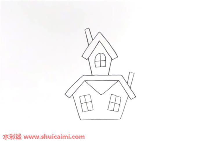 万圣节恐怖城堡怎么画 万圣节恐怖城堡简笔画步骤