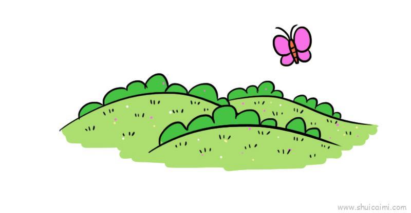 草地儿童画怎么画 草地简笔画好看