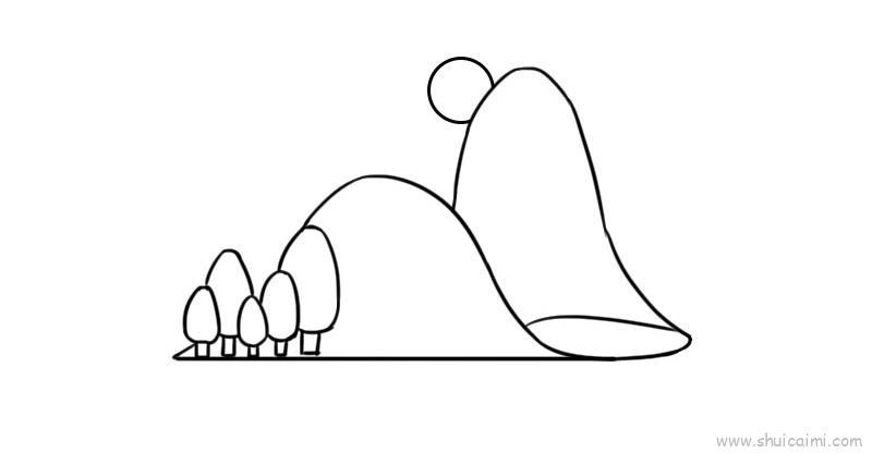 山水风景儿童画怎么画 山水风景简笔画画法