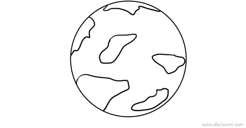 世界海陆分布图儿童画怎么画 世界海陆分布图简笔画图片