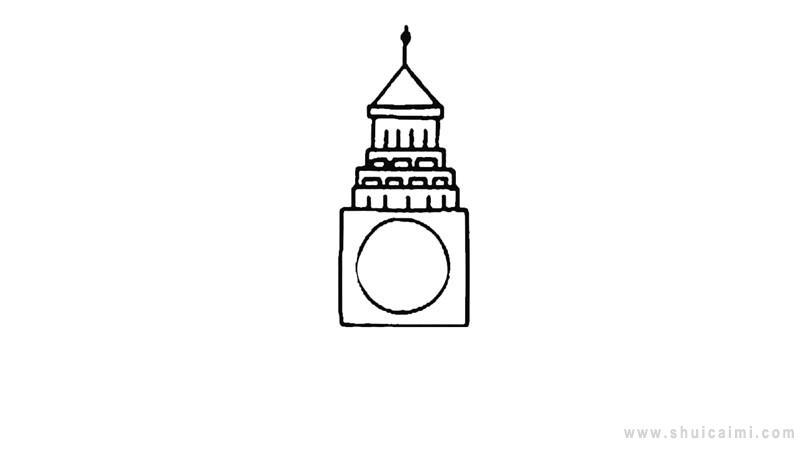 大本钟简笔画怎么画 大本钟简笔画图片大全