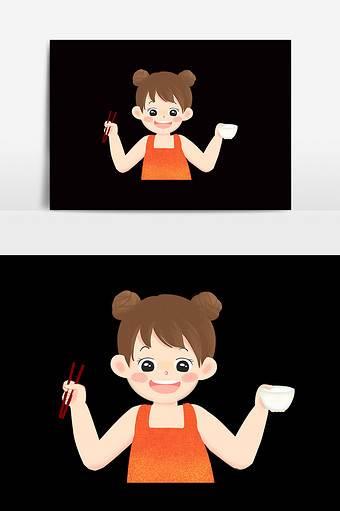 吃饭简笔画 吃饭简笔画女孩