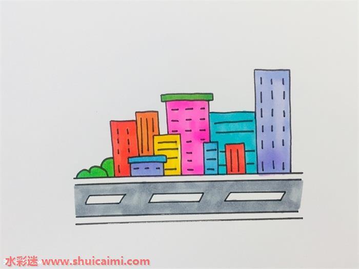 城市怎么画 城市简笔画步骤图