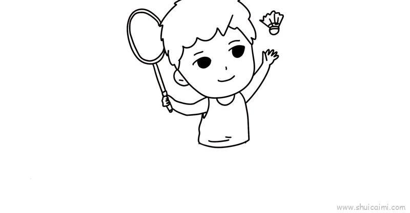 打羽毛球儿童画怎么画 打羽毛球简笔画画法