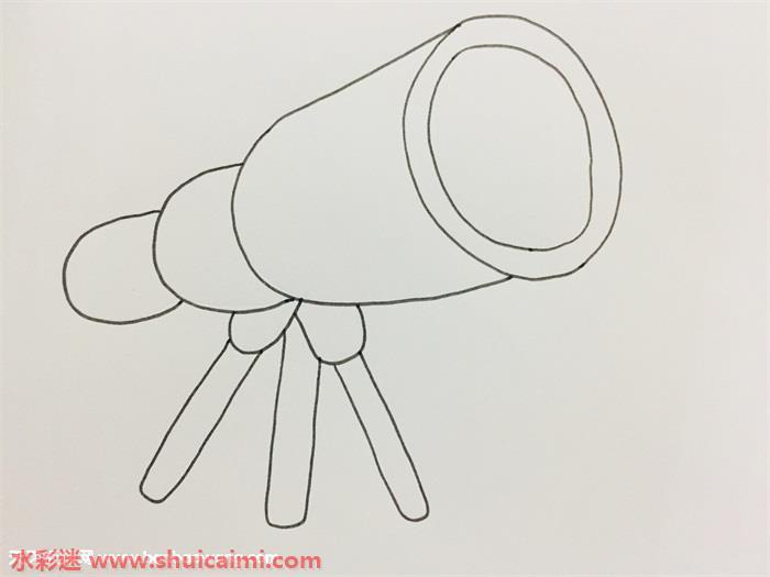望远镜怎么画 望远镜简笔画步骤