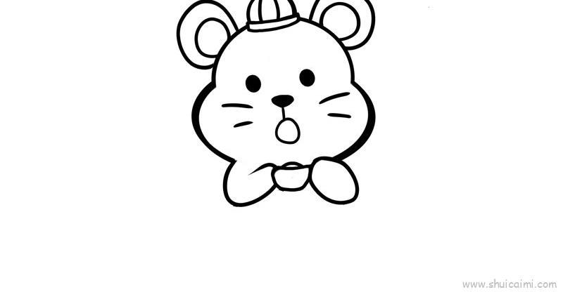 可爱老鼠过新年儿童画怎么画 可爱老鼠过新年简笔画图片