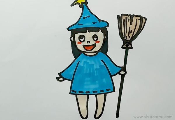 可爱小女巫儿童画怎么画 可爱小女巫简笔画好看