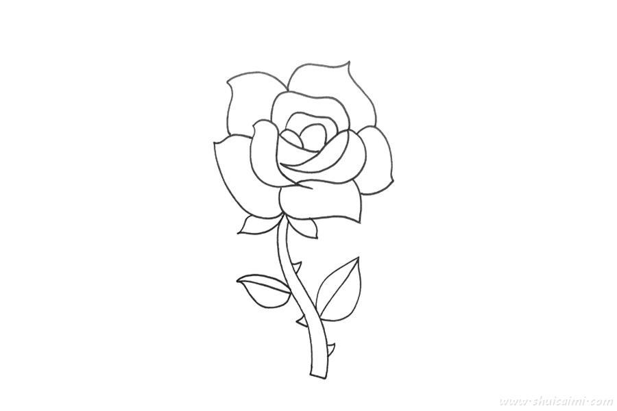 玫瑰花怎么画 玫瑰花简笔画图片带颜色