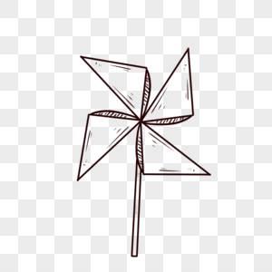 风车简笔画 风车简笔画带颜色