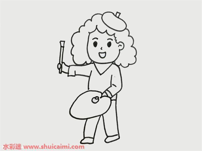 画家怎么画 画家简笔画图片彩色