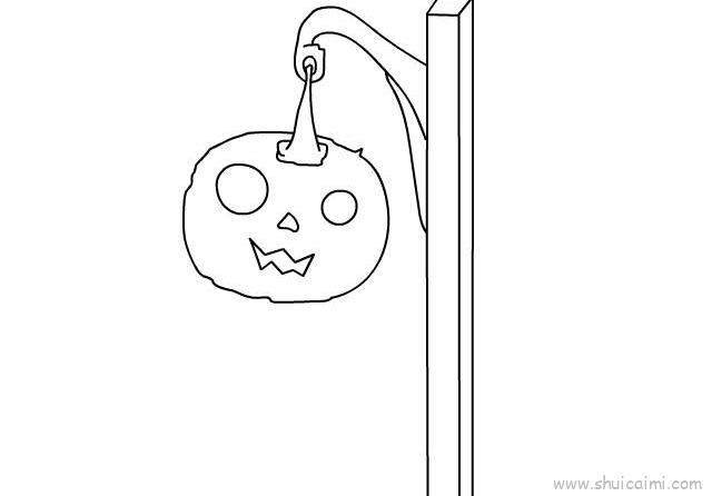 南瓜路灯儿童画怎么画 南瓜路灯简笔画简单又好看