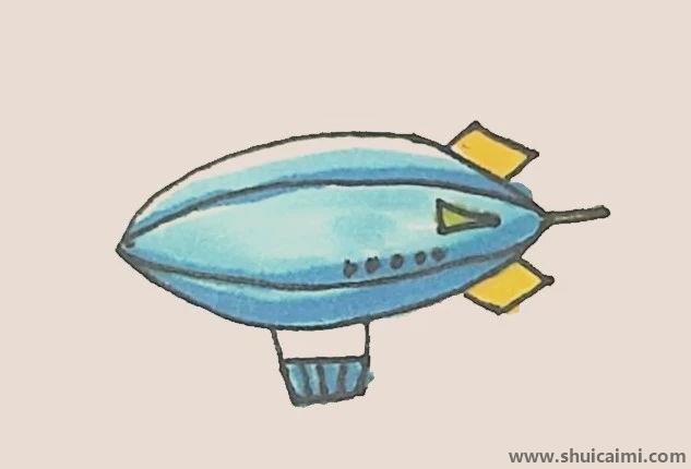 飞艇儿童简笔画