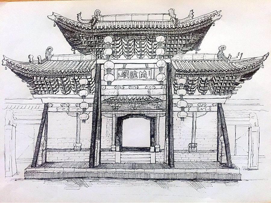 城隍庙的简笔画 城隍庙的简笔画现代