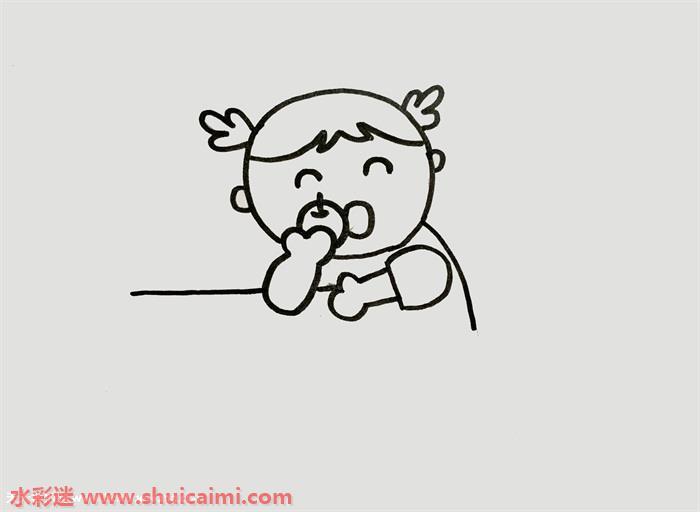 吃瓜果人怎么画 吃瓜果人简笔画步骤