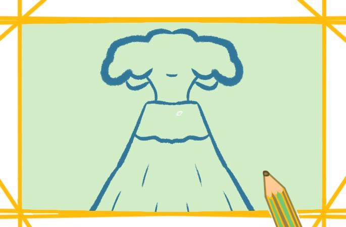 火山简笔画 火山简笔画图片大全