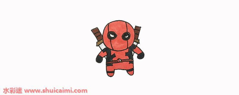 死侍简笔画:死侍怎么画一步一步教简笔画简单帅气
