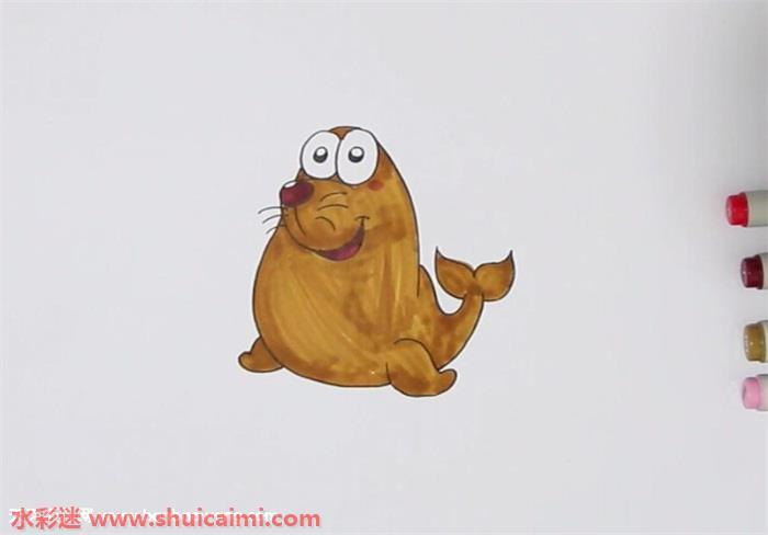 海狮怎么画 海狮简笔画简单好看带颜色