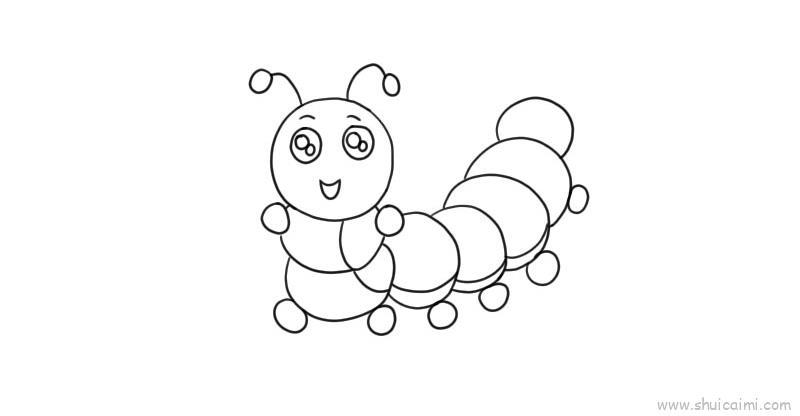 可爱毛毛虫儿童画怎么画 可爱毛毛虫简笔画好看
