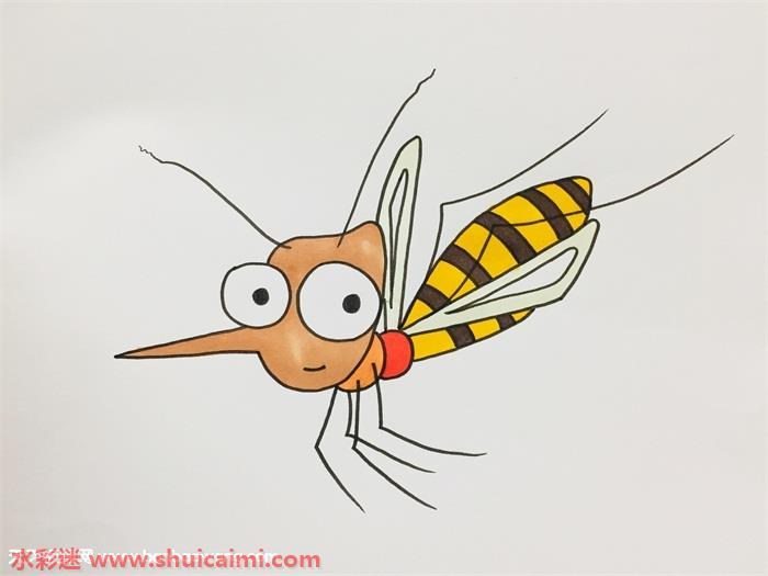 蚊子怎么画 蚊子简笔画图片带颜色